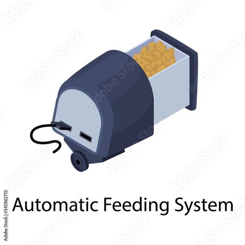 Aquarium automatic feeding system icon. Isometric of aquarium automatic feeding system vector icon for web design isolated on white background