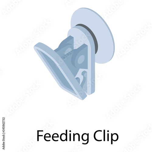 Feeding clip icon. Isometric of feeding clip vector icon for web design isolated on white background