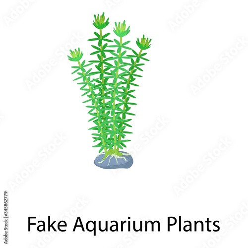 Fake aquarium plants icon. Isometric of fake aquarium plants vector icon for web design isolated on white background