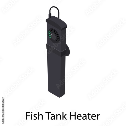 Fish tank heater icon. Isometric of fish tank heater vector icon for web design isolated on white background