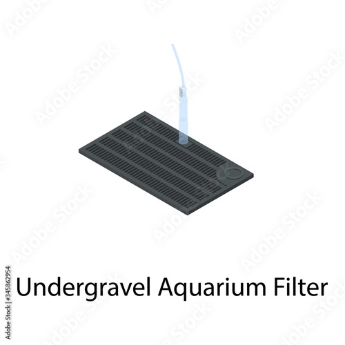 Undergravel aquarium filter icon. Isometric of undergravel aquarium filter vector icon for web design isolated on white background