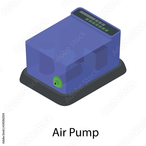 Aquarium air pump icon. Isometric of aquarium air pump vector icon for web design isolated on white background