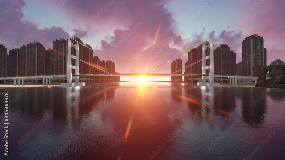 Fototapeta premium evening in the city