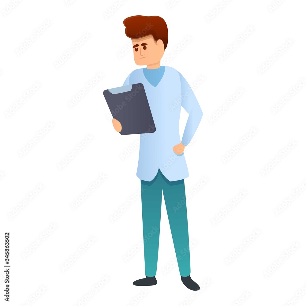 Chiropractor patient clipboard icon. Cartoon of chiropractor patient clipboard vector icon for web design isolated on white background Chiropractor patient clipboard icon. Cartoon of chiropractor patient clipboard vector icon for web design isolated on white background