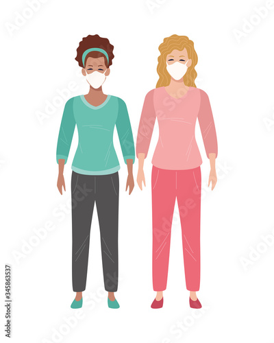 interracial women sick with covid19 symptoms