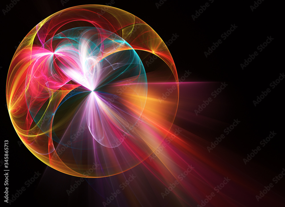 Obraz premium Abstract color dynamic background with lighting effect. Fractal art