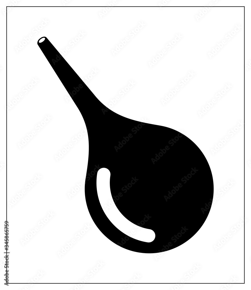 Vector illustration with outlines of syringe ball, medicine silicone dropper. For web, logo, app, UI. Isolated Vector illustration with outlines of syringe ball, medicine silicone dropper. For web, logo, app, UI. Isolated