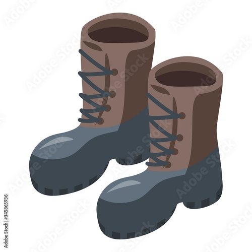 Hunting boots icon. Isometric of hunting boots vector icon for web design isolated on white background