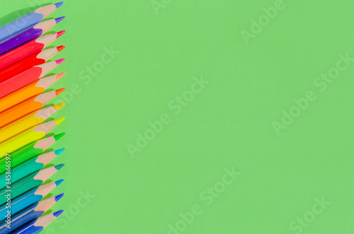 Wallpaper Mural Back to school concept. School and office supplies on office table, green background. Flat lay with copy space. Torontodigital.ca