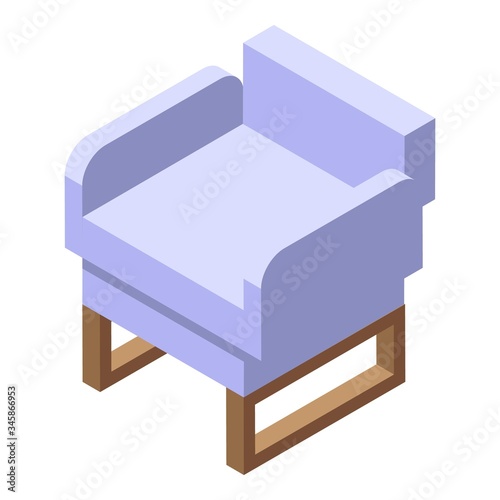 Folding armchair icon. Isometric of folding armchair vector icon for web design isolated on white background