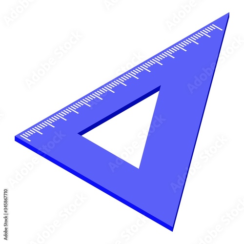 Plastic angle ruler icon. Isometric of plastic angle ruler vector icon for web design isolated on white background