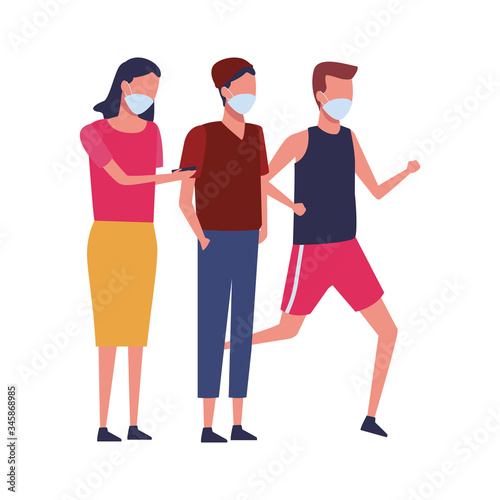 people using face masks for covid19