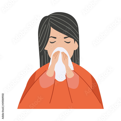 woman sick with covid19 symptoms