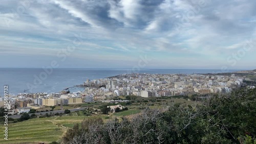 Dramati Sky Panning Timelapse over the Maltese Islands Surrounded By Nature photo