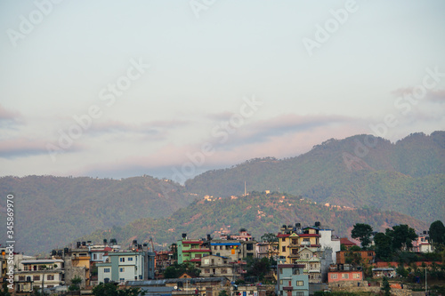 panoramic view of house on a hillside in Nepal © Delvin
