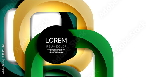 Square geometric vector abstract background, dynamic modern minimal template. Multicolored square shapes with round corners overlapping each other