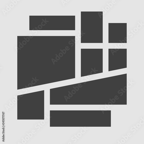 Vector empty collage board nine images, photo
