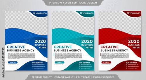 set of flyer template with minimalist style and modern concept use for business presentation and product promotion kit