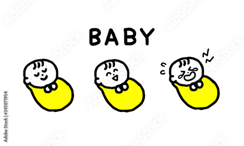 赤ちゃんイラストセット（シンプル）