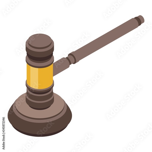 Auction hammer icon. Isometric of auction hammer vector icon for web design isolated on white background