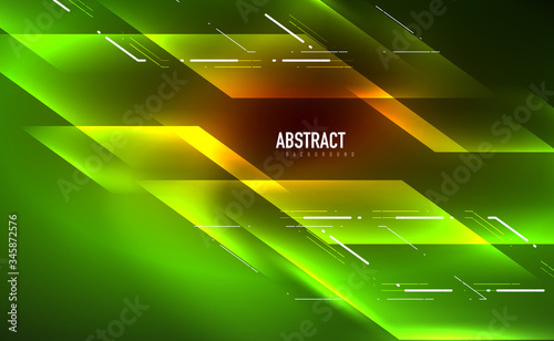 Dynamic neon shiny abstract background. Trendy abstract layout template for business or technology presentation, internet poster or web brochure cover, wallpaper