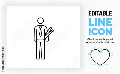 Line icon of an architect, part of a huge set of editable line icons! 