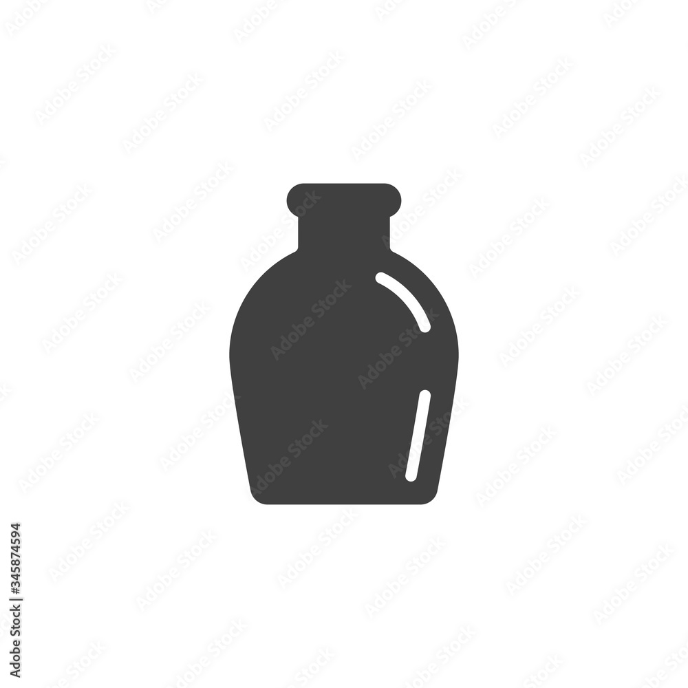 Amphora vase vector icon. filled flat sign for mobile concept and web design. Flower vase glyph icon. Symbol, logo illustration. Vector graphics