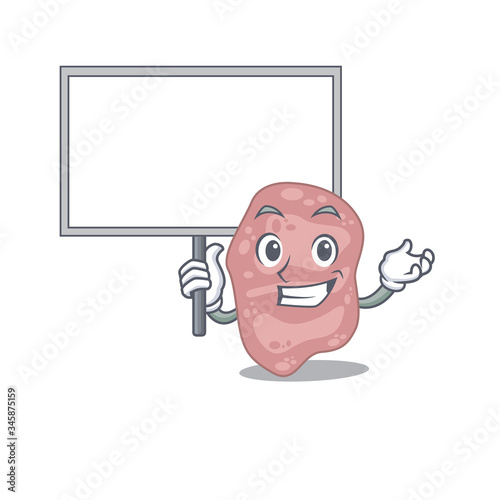 An icon of verrucomicrobia mascot design style bring a board