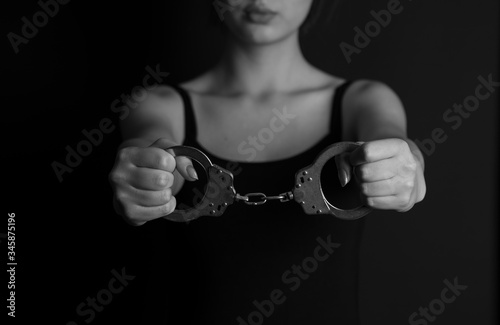 No violence to the drawn woman on a black background