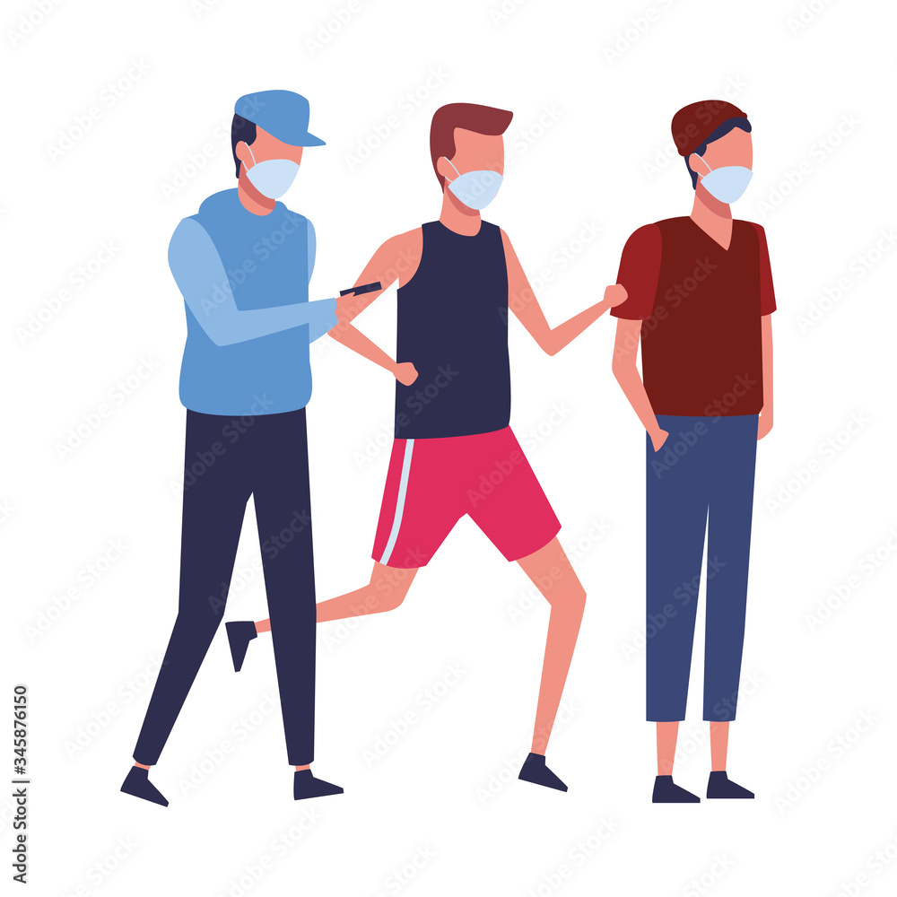 men using face masks for covid19