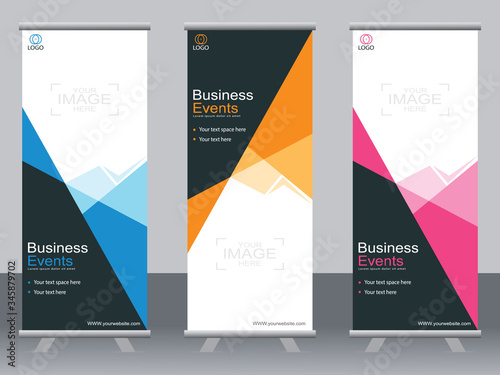Business banner roll up set,standee banner template,Modern banner.