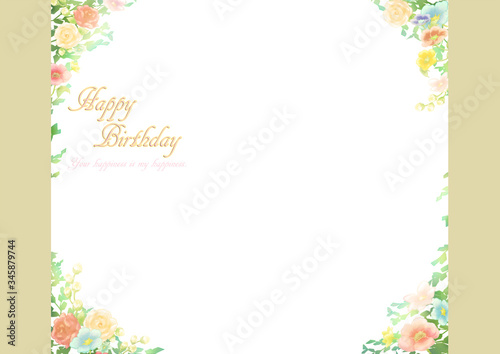 Wallpaper Mural 誕生日カード　お花のフレーム　素材2 Torontodigital.ca