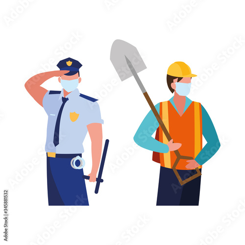 professional men wearing face mask