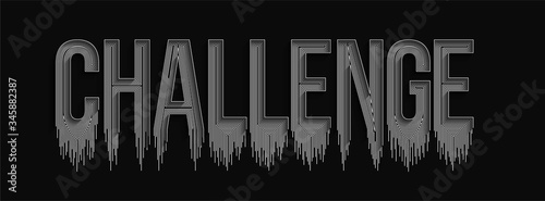 Challenge Calligraphic line art Text shopping poster vector illustration Design.