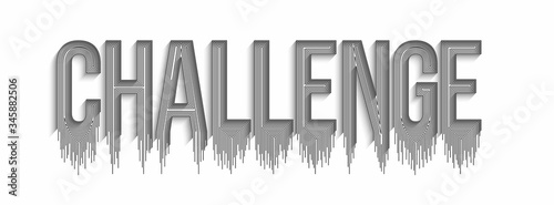 Challenge Calligraphic line art Text shopping poster vector illustration Design.