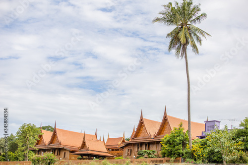 thai wood house on river
