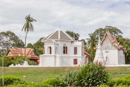 white temple on island