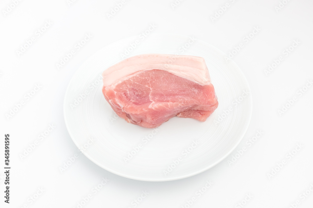 Pork hind leg on white background Pork hind leg on white background