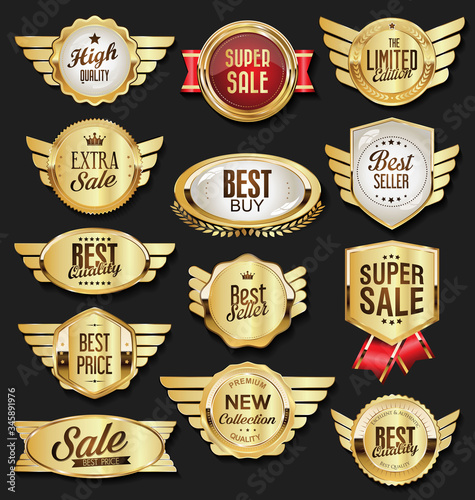 Luxury premium golden badges and labels