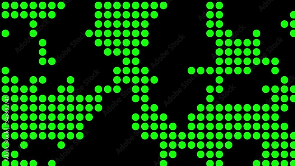 Moving abstract background. Transforming black polka dot pattern on green screen background. Moving abstract background. Transforming black polka dot pattern on green screen background.