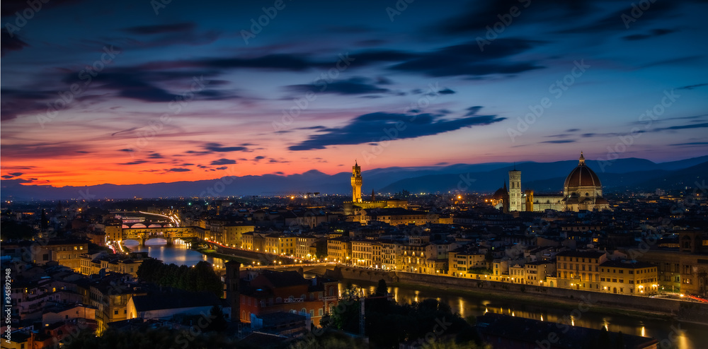 Firenze al tramonto veduta da piazzale Michelangelo