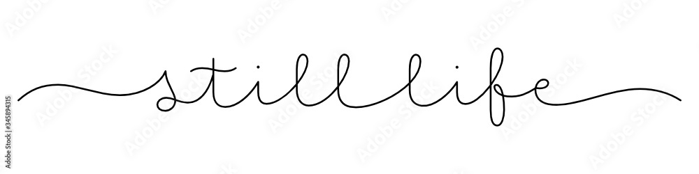 STILL LIFE black vector monoline calligraphy banner with swashes STILL LIFE black vector monoline calligraphy banner with swashes