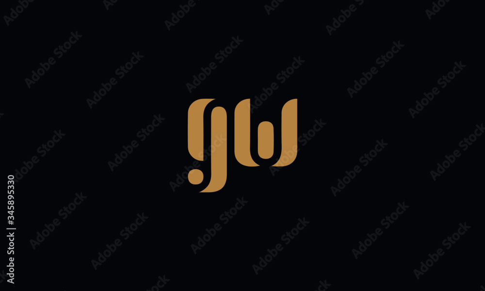 Letter GW with cuts abstract alphabet, font, text, typography, initials design in golden color with black background icon for the logo Letter GW with cuts abstract alphabet, font, text, typography, initials design in golden color with black background icon for the logo