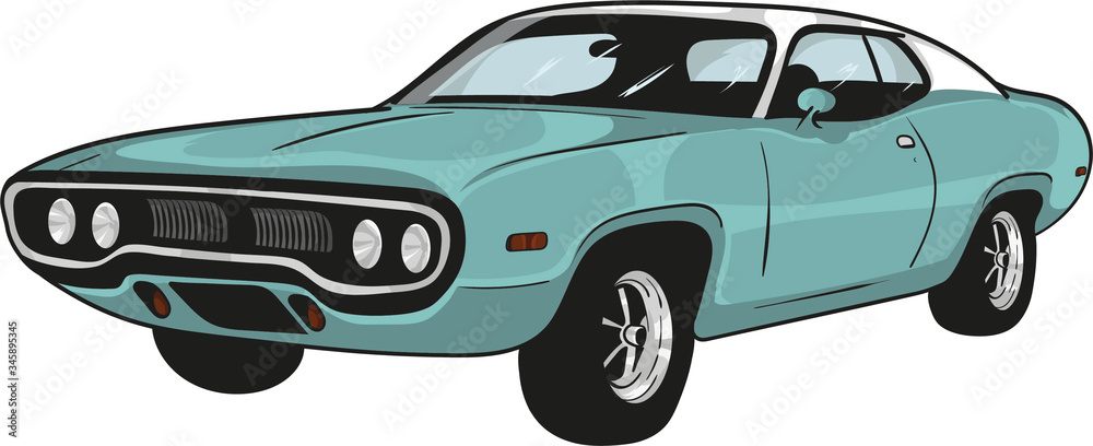 cartoon american muscle car,cartoon car,car background,wallpaper Stock  Illustration | Adobe Stock
