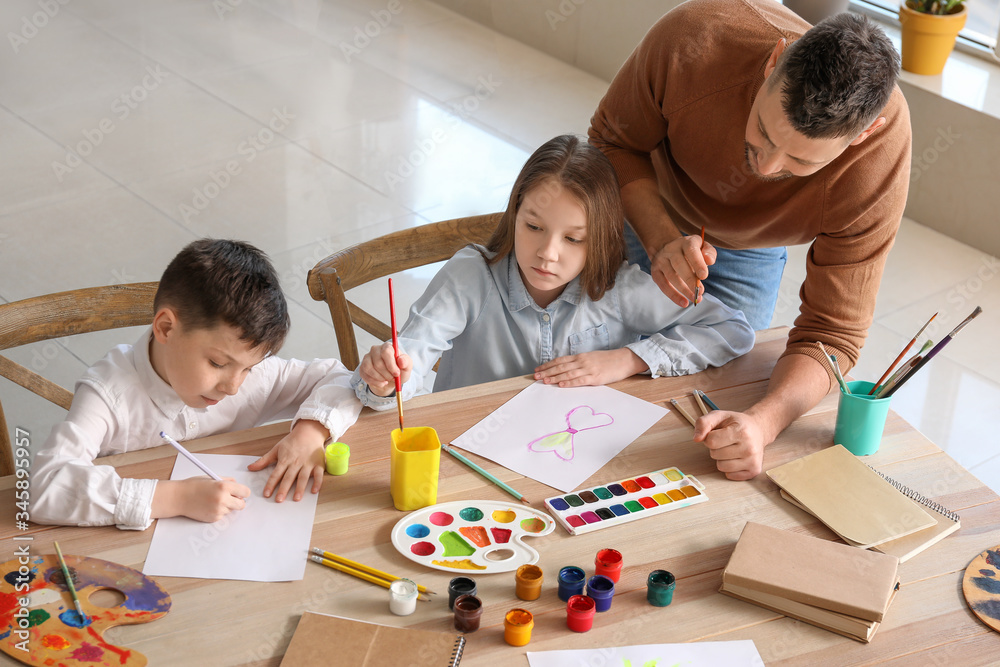 Drawing teacher giving optional classes at school Drawing teacher giving optional classes at school