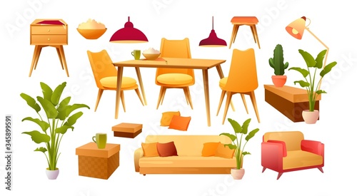 Set of furniture elements design
