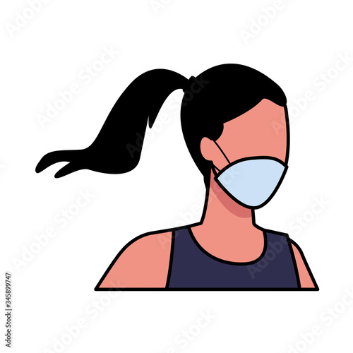 woman using face mask for covid19