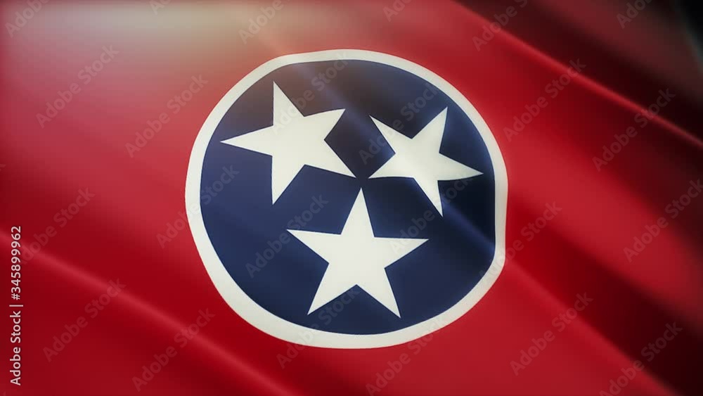 4k Tennessee flag;State in United States America;cloth texture slow seamless loop waving with visible wrinkles in wind USA sky background.A fully digital rendering;animation loops at 40 seconds. 4k Tennessee flag;State in United States America;cloth texture slow seamless loop waving with visible wrinkles in wind USA sky background.A fully digital rendering;animation loops at 40 seconds.