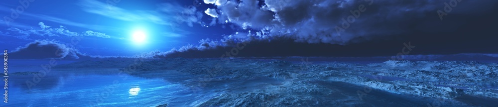 Panorama of an alien landscape, sunset on an alien planet, Titanium at sunrise, the surface of Titan at sunset, methane sea on an alien planet, 3D rendering Panorama of an alien landscape, sunset on an alien planet, Titanium at sunrise, the surface of Titan at sunset, methane sea on an alien planet, 3D rendering