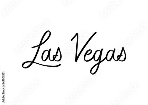 Las Vegas hand lettering on white background